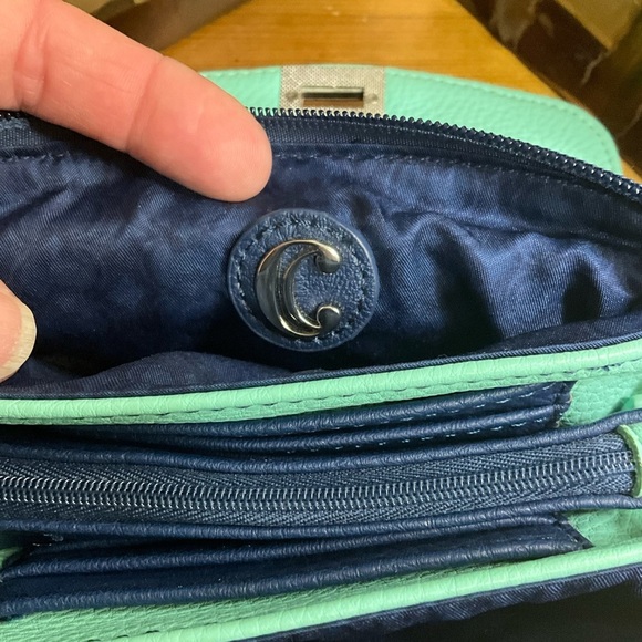 Aqua + Navy Mini Purse - Picture 8 of 11